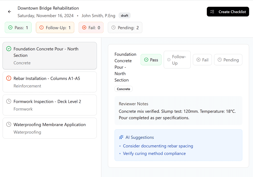 Site Review Checklist